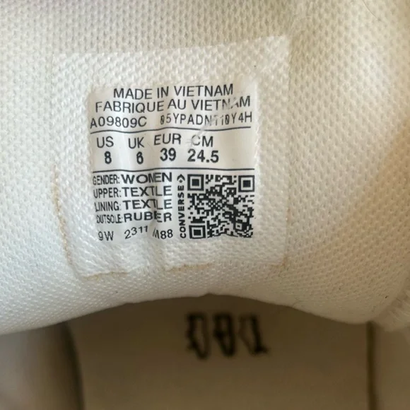 Converse Chuck Taylor Shoreline Mid Top Off White Sneaker Women Size 8 - Picture 11 of 12